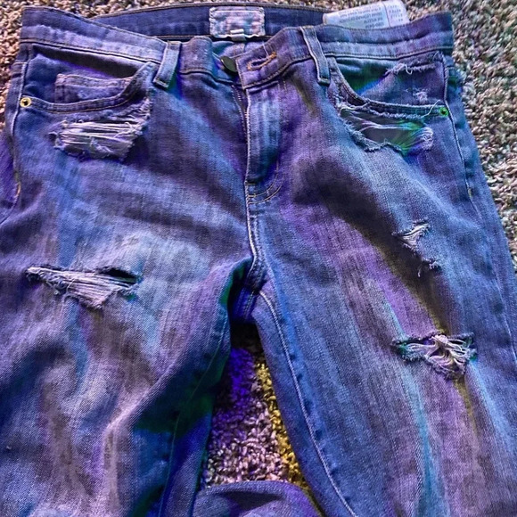 Current/Elliott The Stiletto Jeans in Denim Leopard Destroy Size 30 - Picture 9 of 15